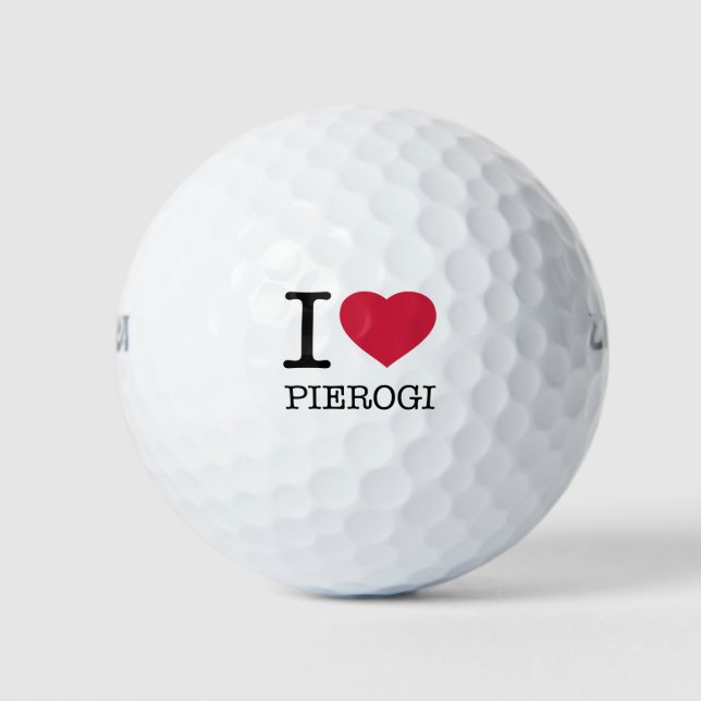 I LOVE PIEROGI GOLF BALLS (Front)