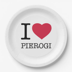 I LOVE PIEROGI PAPER PLATE