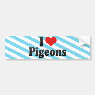 I Love Pigeons Bumper Sticker