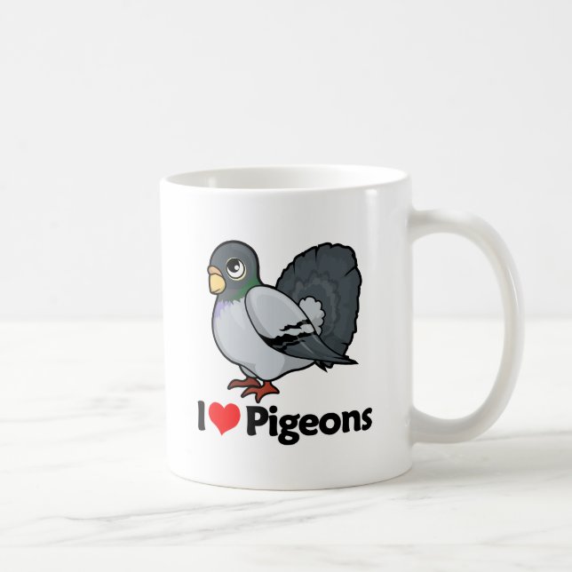 I Love Pigeons Coffee Mug (Right)