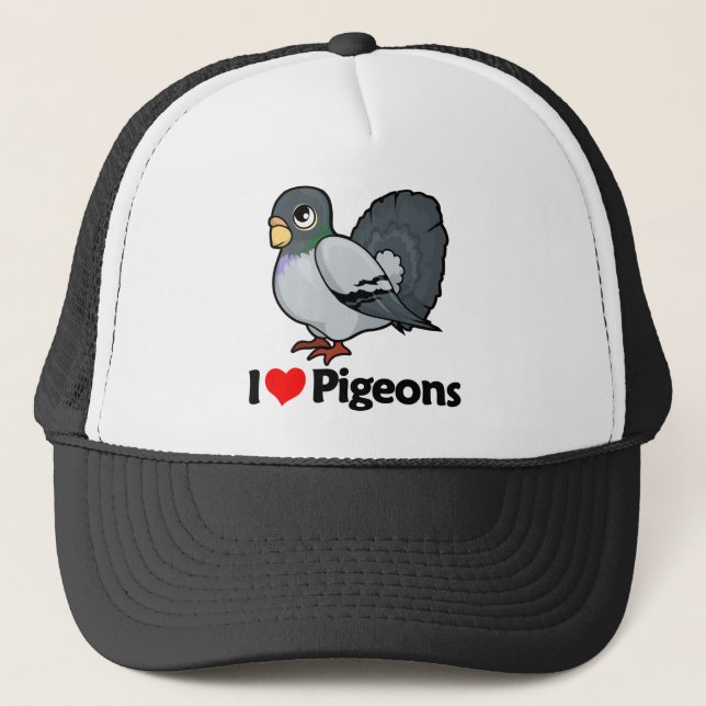 I Love Pigeons Trucker Hat (Front)