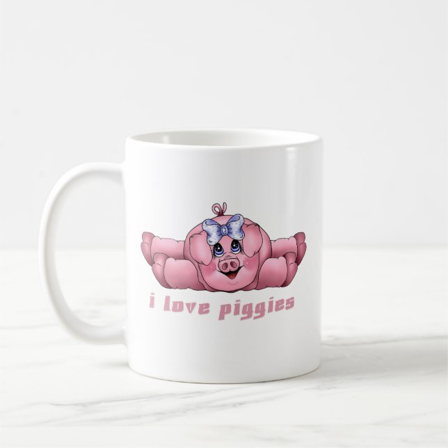 I Love Piggies Coffee Mug (Left)
