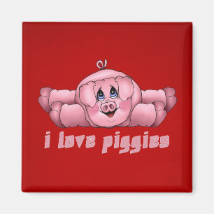 I Love Piggies Magnet