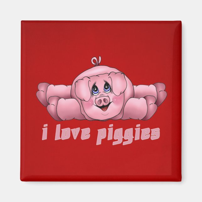 I Love Piggies Magnet (Front)