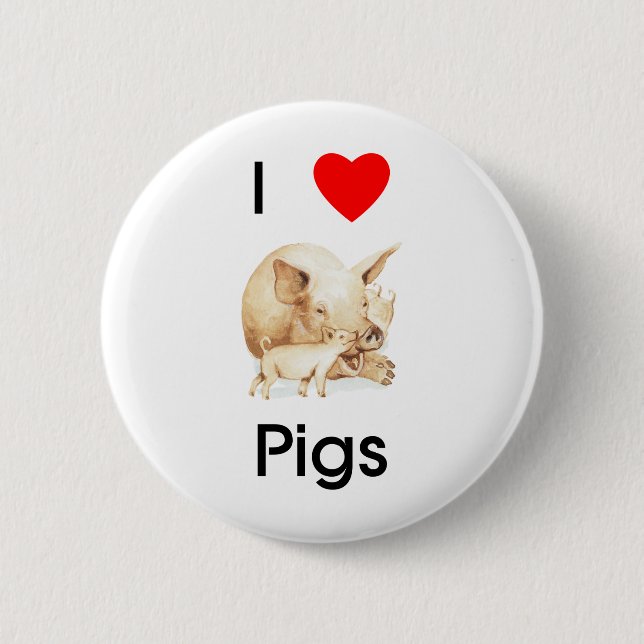 I love pigs Button (Front)