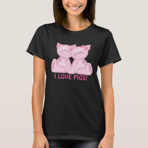 I love pigs cartoon fun t-shirt