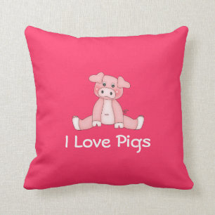I Love Pigs Pillow