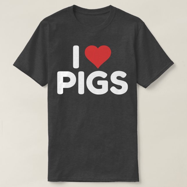 I Love Pigs Premium3041  T-Shirt (Design Front)