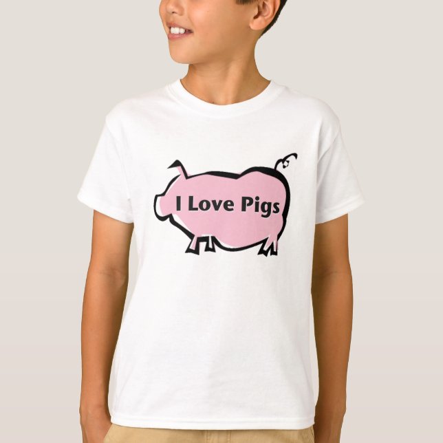 I Love Pigs T-Shirt (Front)