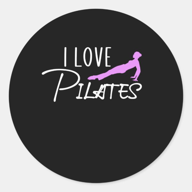 I love pilates classic round sticker (Front)