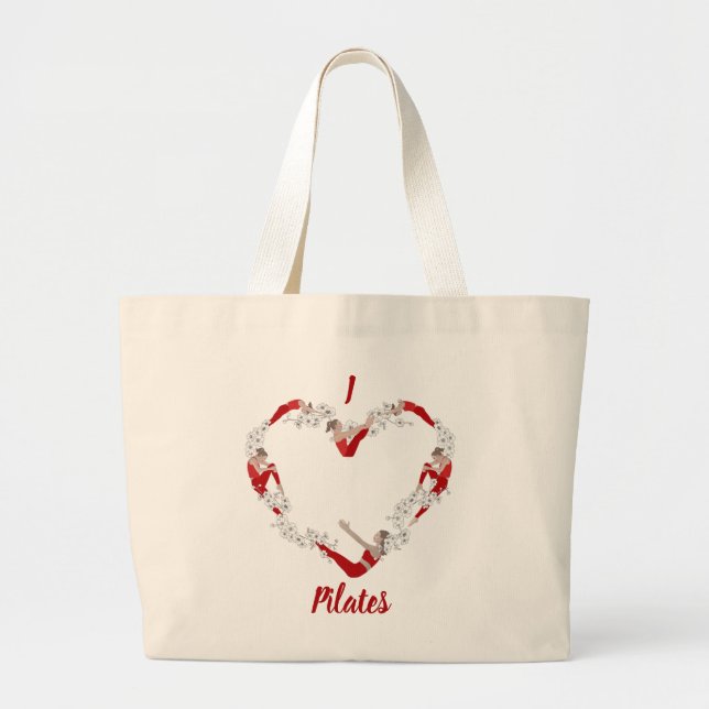 I love Pilates  Large Tote Bag (Front)