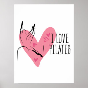 I LOVE PILATES Pilates Pose on Barrel Poster