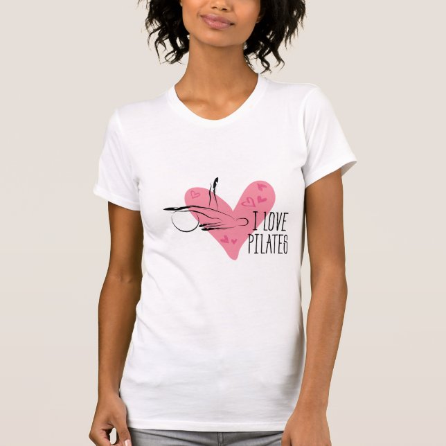 I LOVE PILATES Pilates Pose with a Ball T-Shirt (Front)