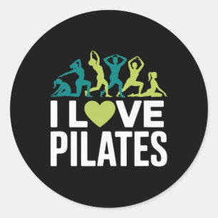 I Love Pilates Yoga Workout Exercise  Classic Round Sticker