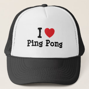 I love Ping Pong heart custom personalised Trucker Hat