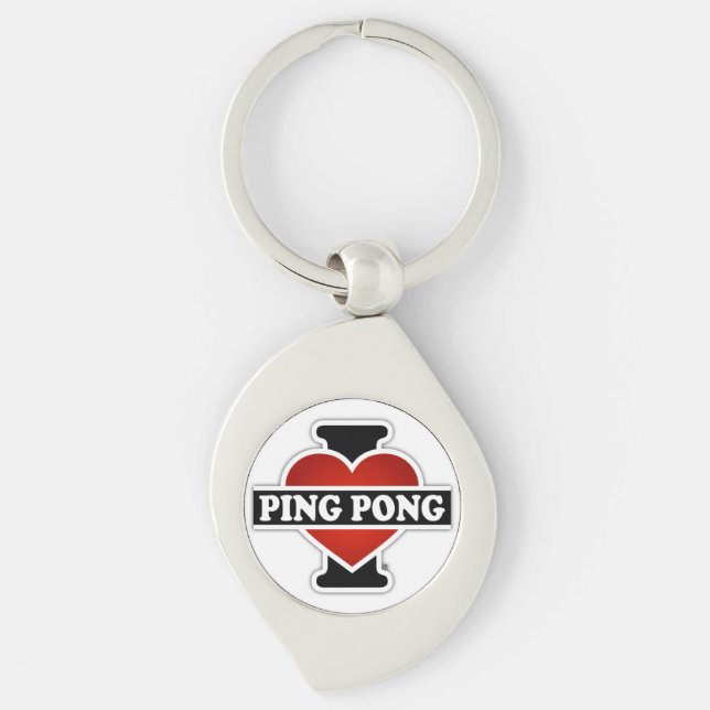 I Love Ping Pong Key Ring (Front)