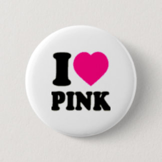 I love Pink 6 Cm Round Badge