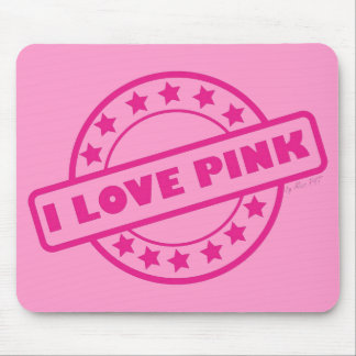 I Love Pink Mouse Pad