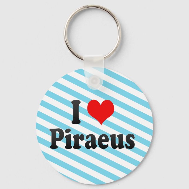 I Love Piraeus, Greece Key Ring (Front)