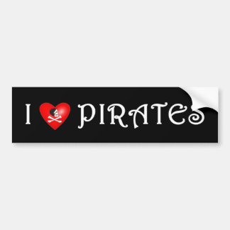 I Love Pirates (4) Bumper Sticker