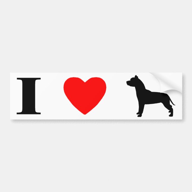 I Love Pit Bulls Bumper Sticker (Front)