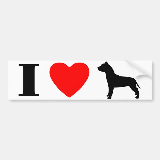 I Love Pit Bulls Bumper Sticker (Front)