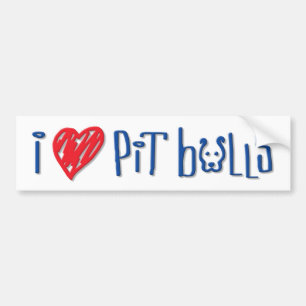 I Love Pit Bulls Bumper Sticker