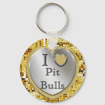 I Love Pit Bulls Or ? Heart Keychain