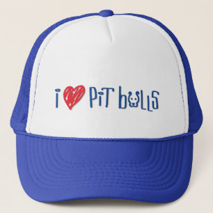 I Love Pit Bulls Trucker Hat
