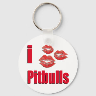I Love Pitbull Dogs, Lipstick Kisses Crazy Key Ring