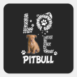 I love Pitbull dogs Square Sticker