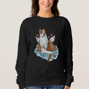 I Love Pitbulls Cupid Pitbull Dog Valentines Day P Sweatshirt