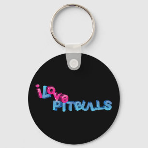 I Love Pitbulls in 3D Key Ring