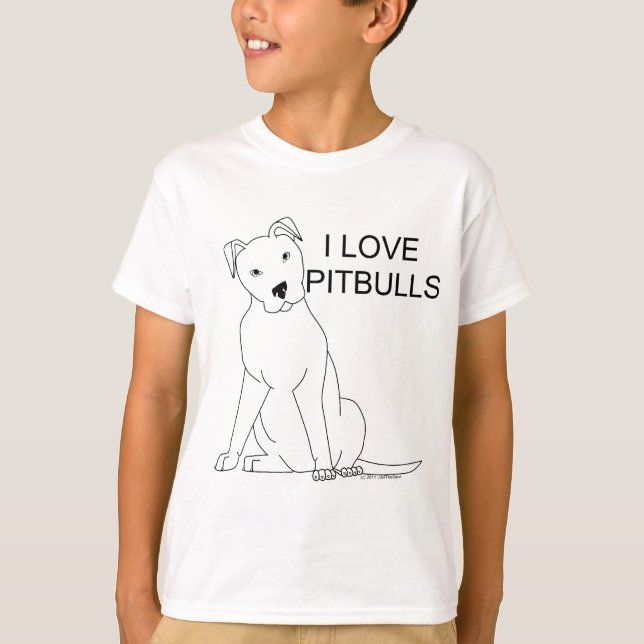 I Love Pitbulls T-Shirt (Front)