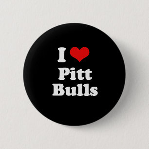 I Love Pitt Bulls 6 Cm Round Badge