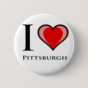 I Love Pittsburgh 6 Cm Round Badge