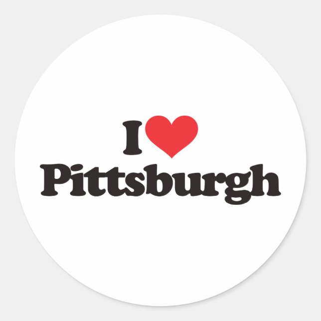 I Love Pittsburgh Classic Round Sticker (Front)