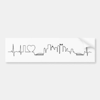 I love Pittsburgh in an extraordinary ecg style Bumper Sticker