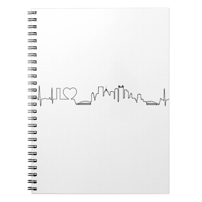 I love Pittsburgh in an extraordinary ecg style Notebook (Front)