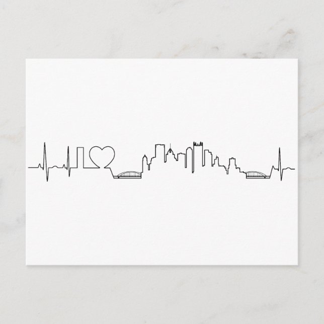 I love Pittsburgh in an extraordinary ecg style Postcard (Front)