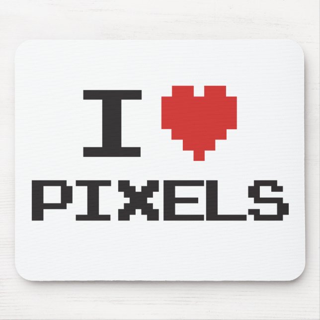 I love pixels pixelated heart retro 8bit gamer mouse pad (Front)