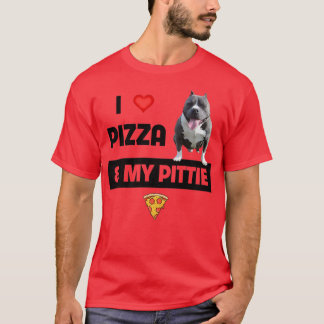 I Love Pizza And My Pittie Dog Pitbull Pepperoni C T-Shirt