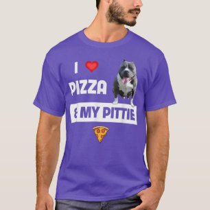 I Love Pizza And My Pittie Dog Pitbull Pepperoni C T-Shirt