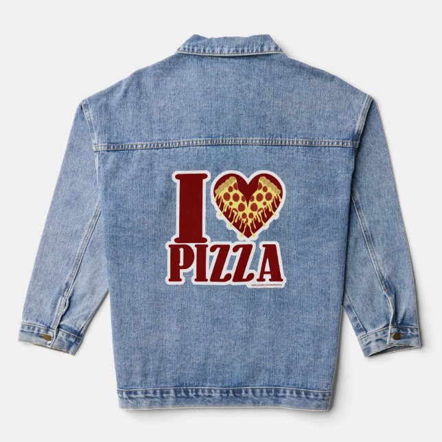 I Love Pizza Denim Jacket (Back)