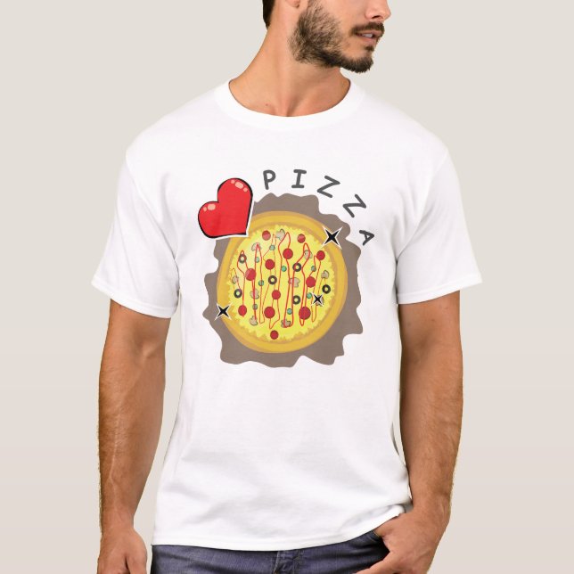I Love Pizza - Funny T-Shirt (Front)