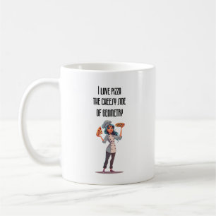 "I Love pizza" geometrical design Mug