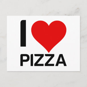 I LOVE PIZZA HEART POSTCARD