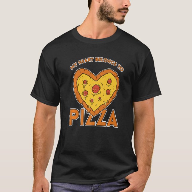 I Love Pizza Heart Valentines Day Premium_2 T-Shirt (Front)