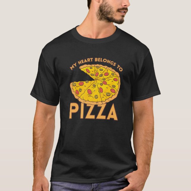 I Love Pizza Heart Valentines Day Premium_4 T-Shirt (Front)