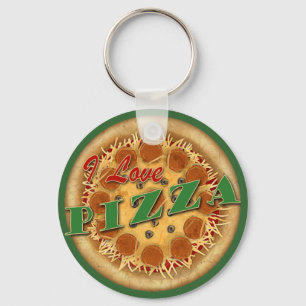 I Love Pizza Key Ring